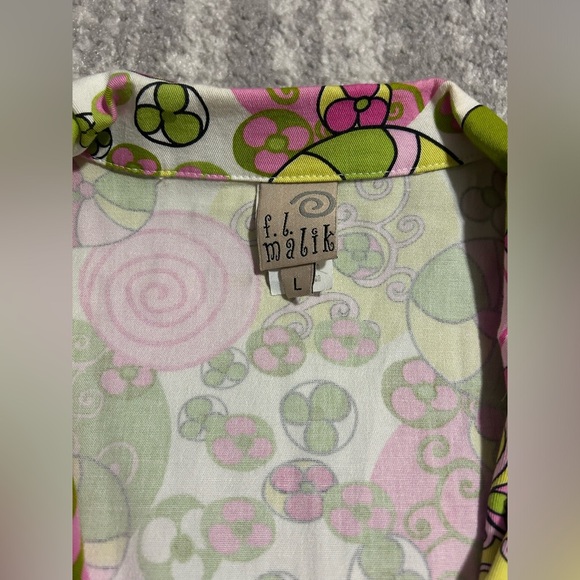 Vintage FL Malik Button Jacket Womens Sz L Retro Whimsy Maximalist Colorful 70s - Picture 4 of 8